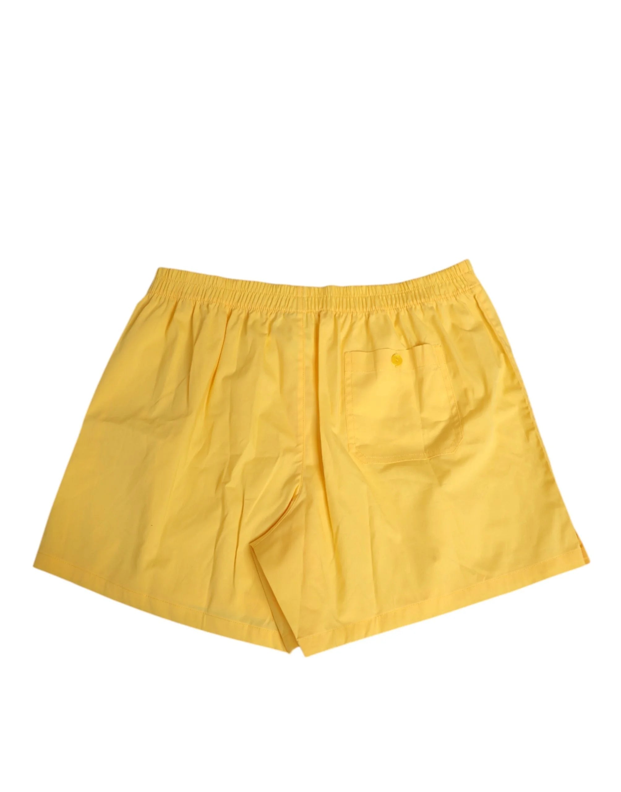 Dolce & Gabbana Yellow Cotton Elastic Waistband Short Swimwear - IT4 | S