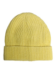 Dolce & Gabbana Yellow Cotton Knitted Winter Beanie Hat - Beanies