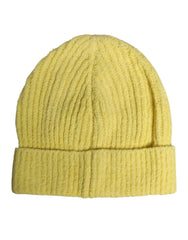 Dolce & Gabbana Yellow Cotton Knitted Winter Beanie Hat - Beanies