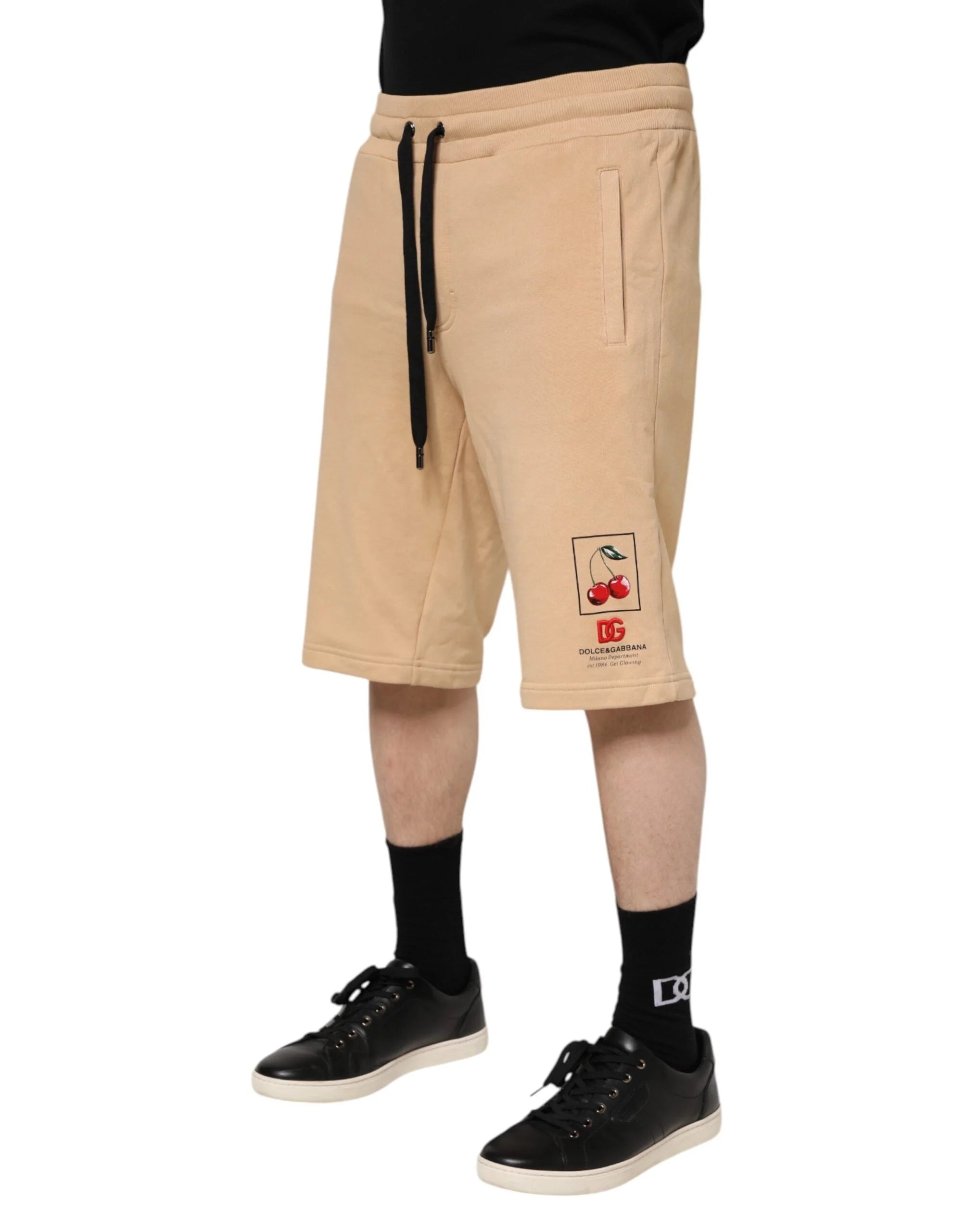 Dolce & Gabbana Yellow Cotton Men Bermuda Sweatshorts Shorts - IT48 | M