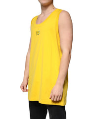 Dolce & Gabbana Yellow Cotton Round Neck Sleeveless T-shirt - IT50 | L - Tank Tops