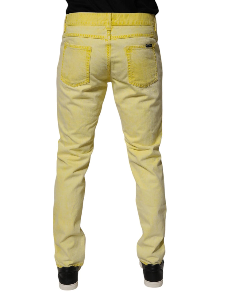 Dolce & Gabbana Yellow Cotton Stretch Skinny Men Denim Jeans - IT48 | M - Jeans