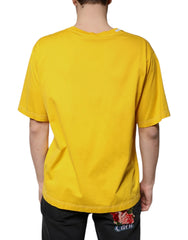 Dolce & Gabbana Yellow Cotton V-neck Short Sleeves T-shirt - IT54 | XL - T-Shirts