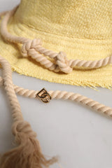 Dolce & Gabbana Yellow Cotton Wide Brim Bucket - 59 cm|L