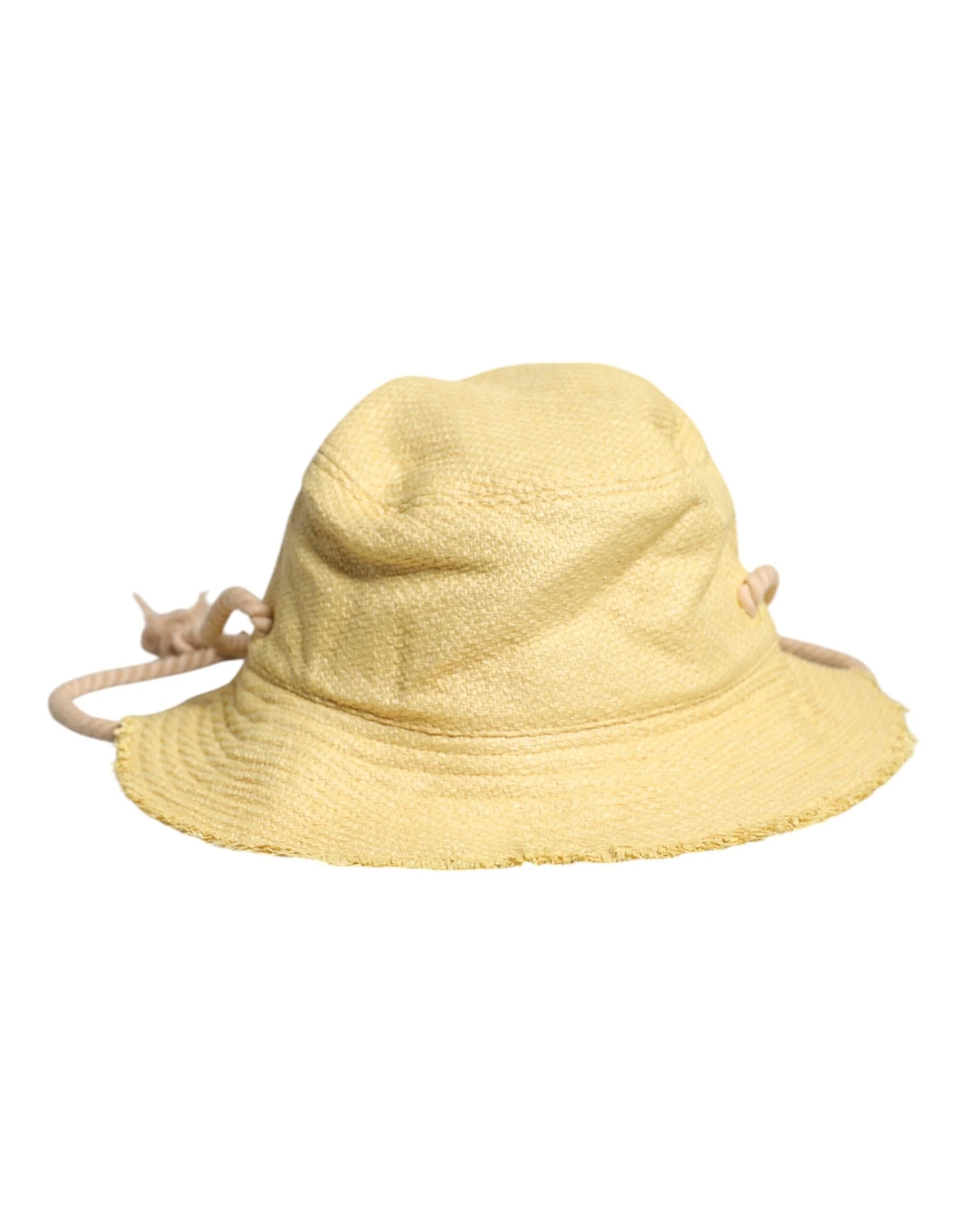 Dolce & Gabbana Yellow Cotton Wide Brim Bucket - 59 cm|L