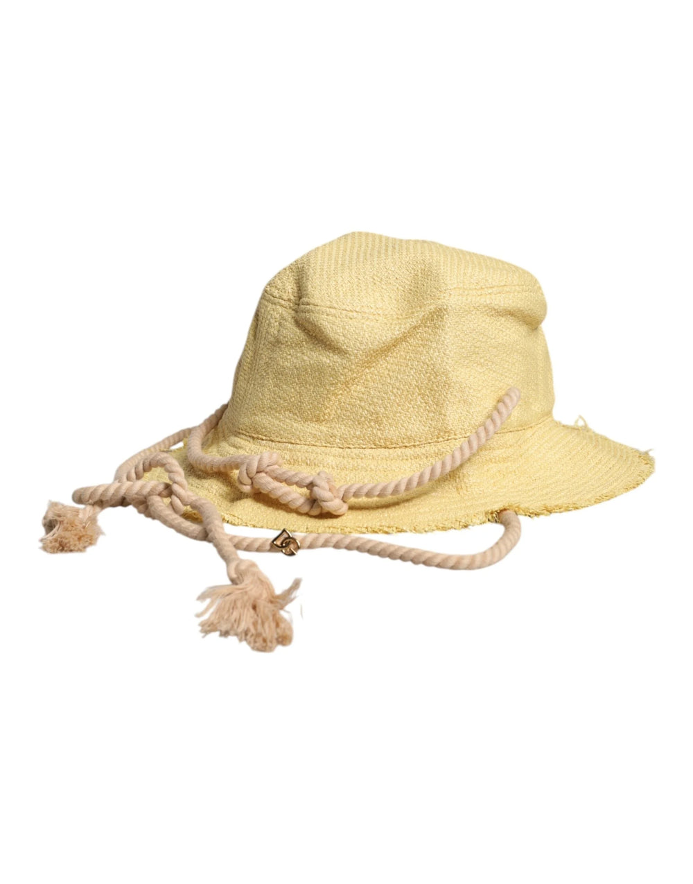 Dolce & Gabbana Yellow Cotton Wide Brim Bucket - 59 cm|L - Bucket Hats