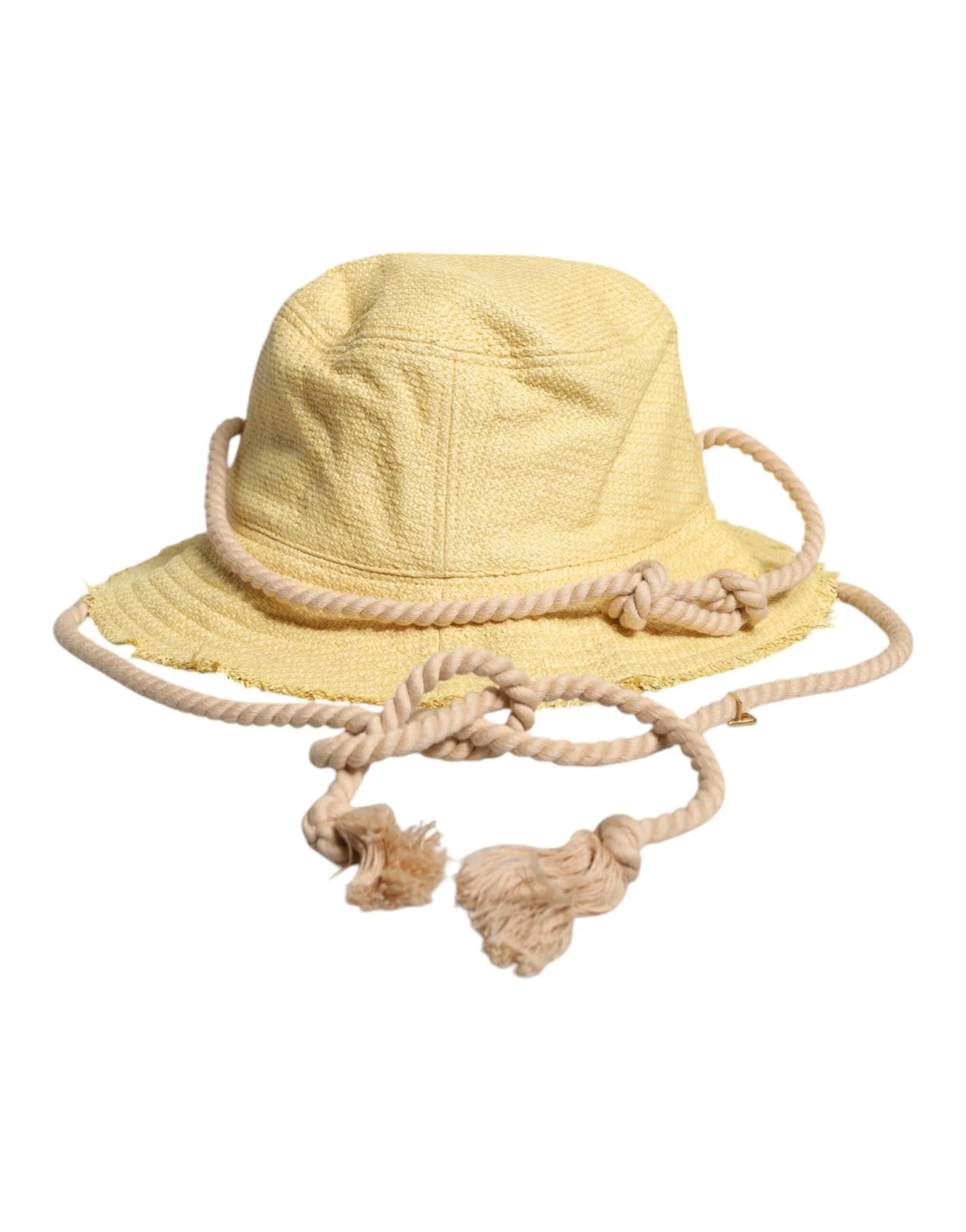 Dolce & Gabbana Yellow Cotton Wide Brim Bucket - 59 cm|L - Bucket Hats