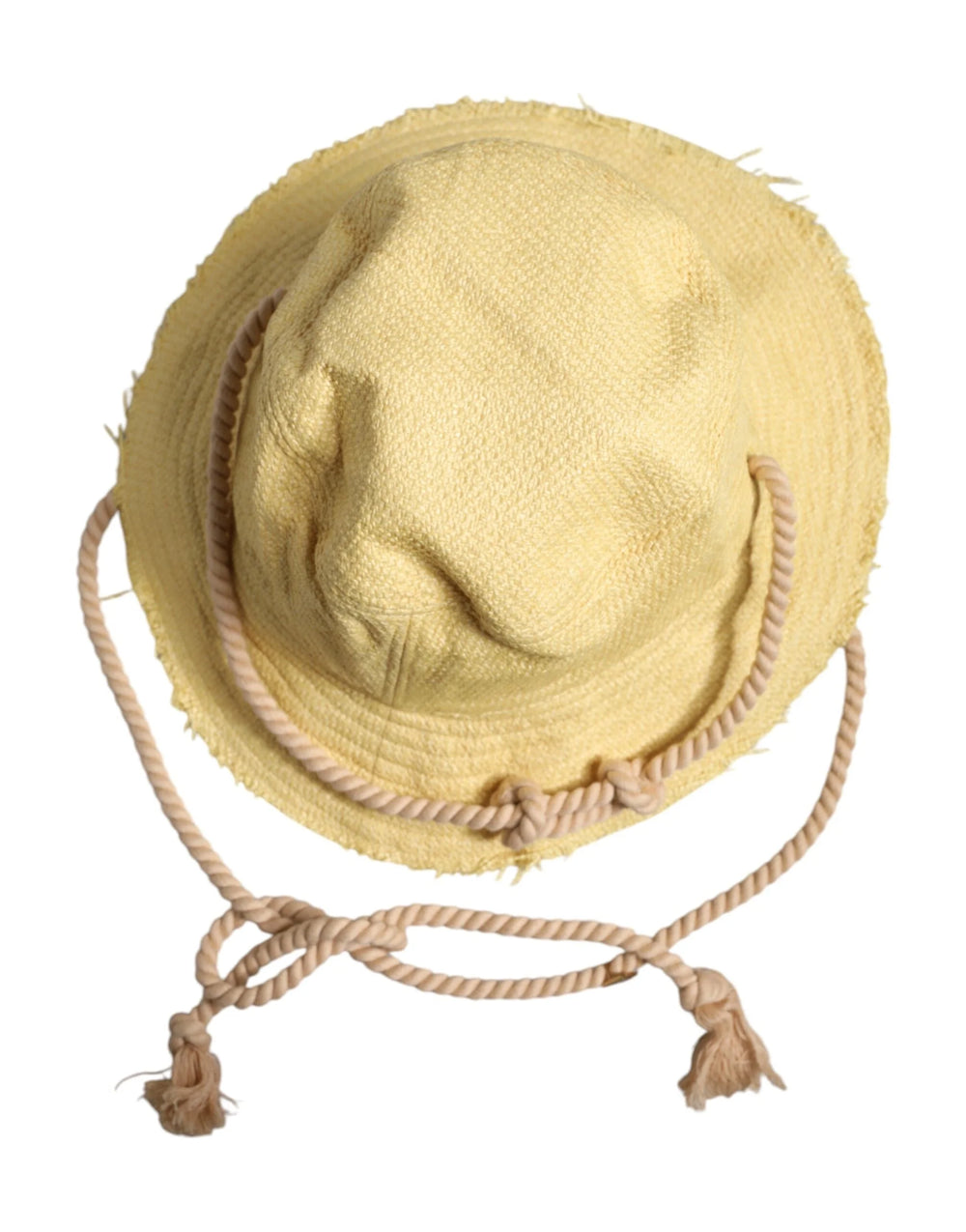 Dolce & Gabbana Yellow Cotton Wide Brim Bucket - 59 cm|L - Bucket Hats