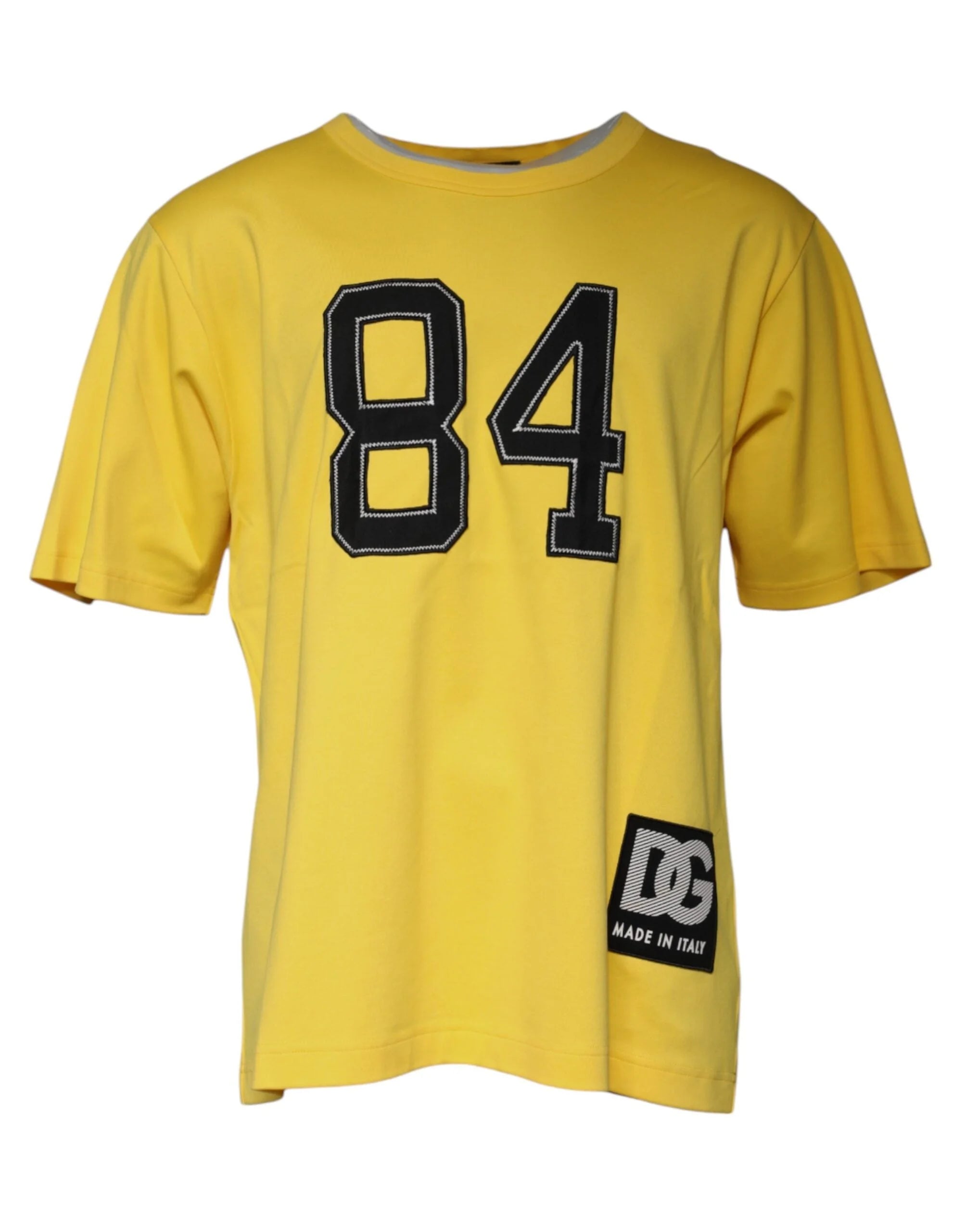Dolce & Gabbana Yellow Crew Neck Short Sleeves T-shirt - IT56 | XXL - T-Shirts