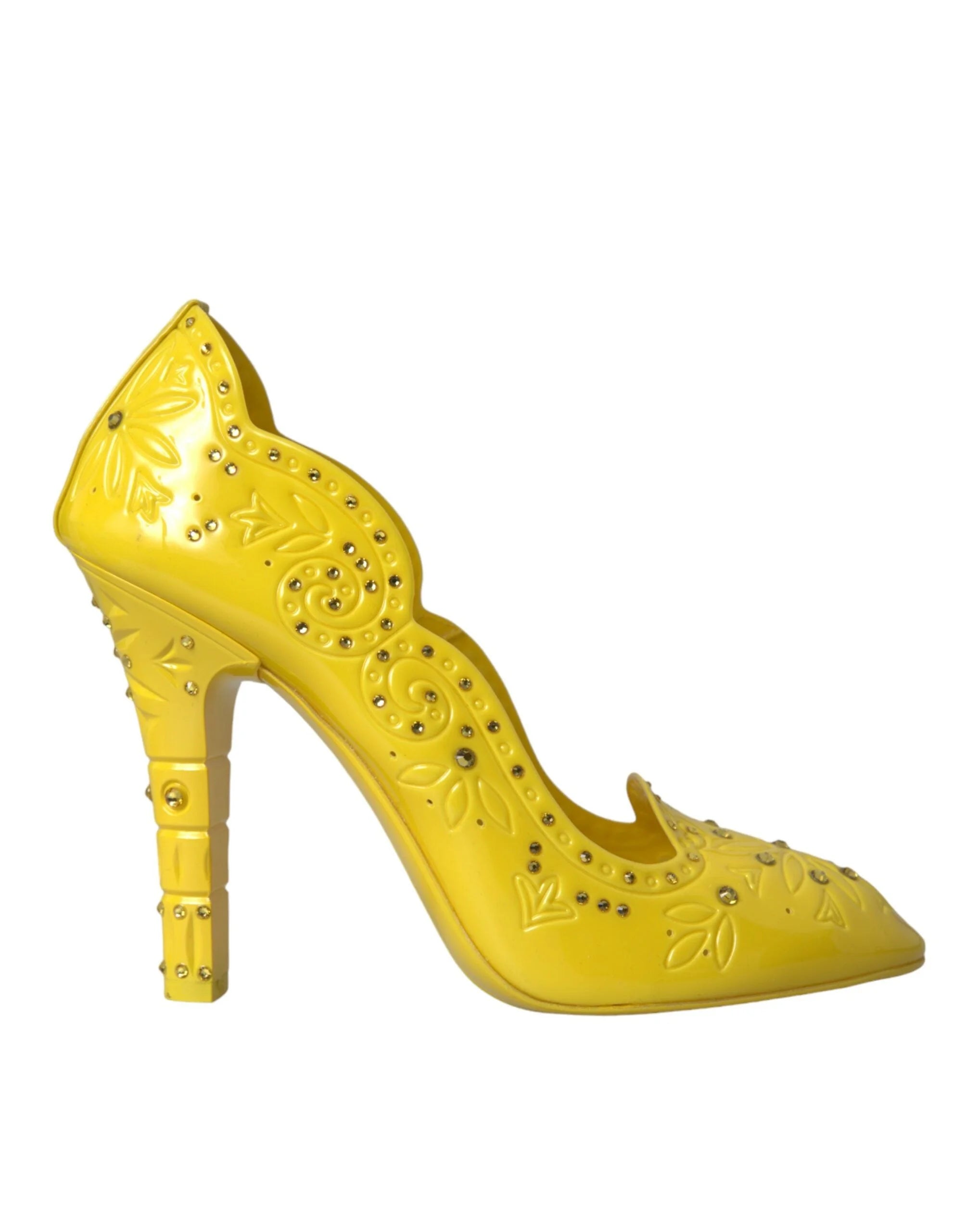 Dolce & Gabbana Yellow Crystal CINDERELLA Heels Pumps Shoes - EU40/US9.5 - Heels
