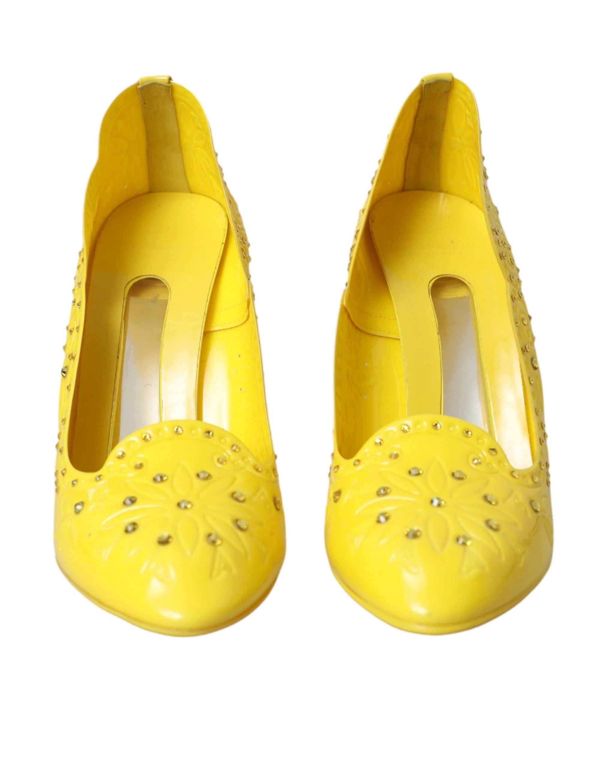Dolce & Gabbana Yellow Crystal CINDERELLA Heels Pumps Shoes - EU40/US9.5 - Heels