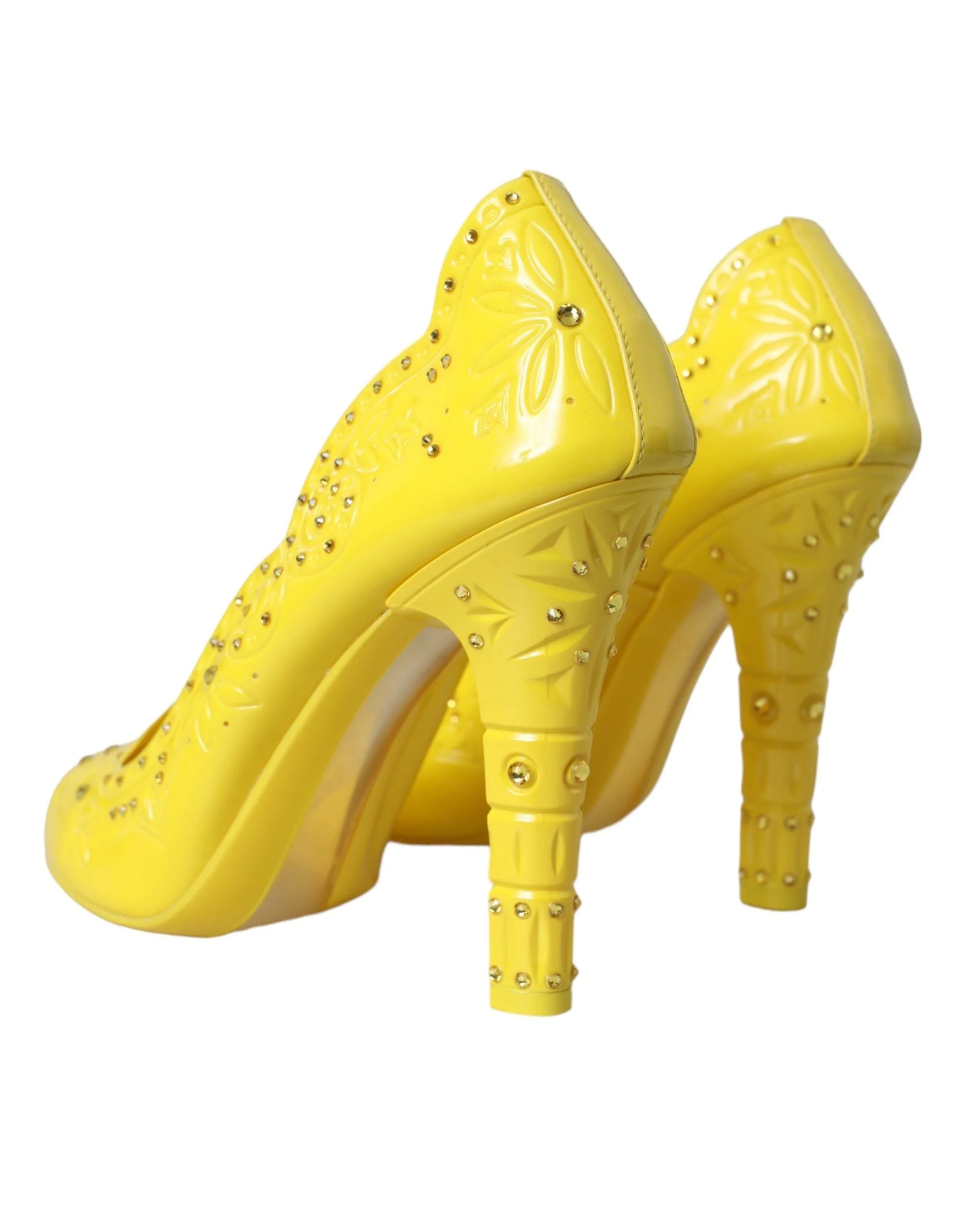 Dolce & Gabbana Yellow Crystal CINDERELLA Heels Pumps Shoes - EU40/US9.5 - Heels