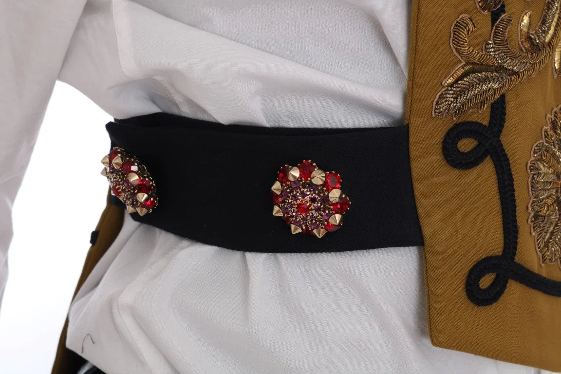 Dolce & Gabbana Yellow Crystal Cross Vest Jacket - IT40|S - Vests