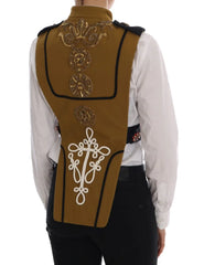 Dolce & Gabbana Yellow Crystal Cross Vest Jacket - IT40|S - Vests