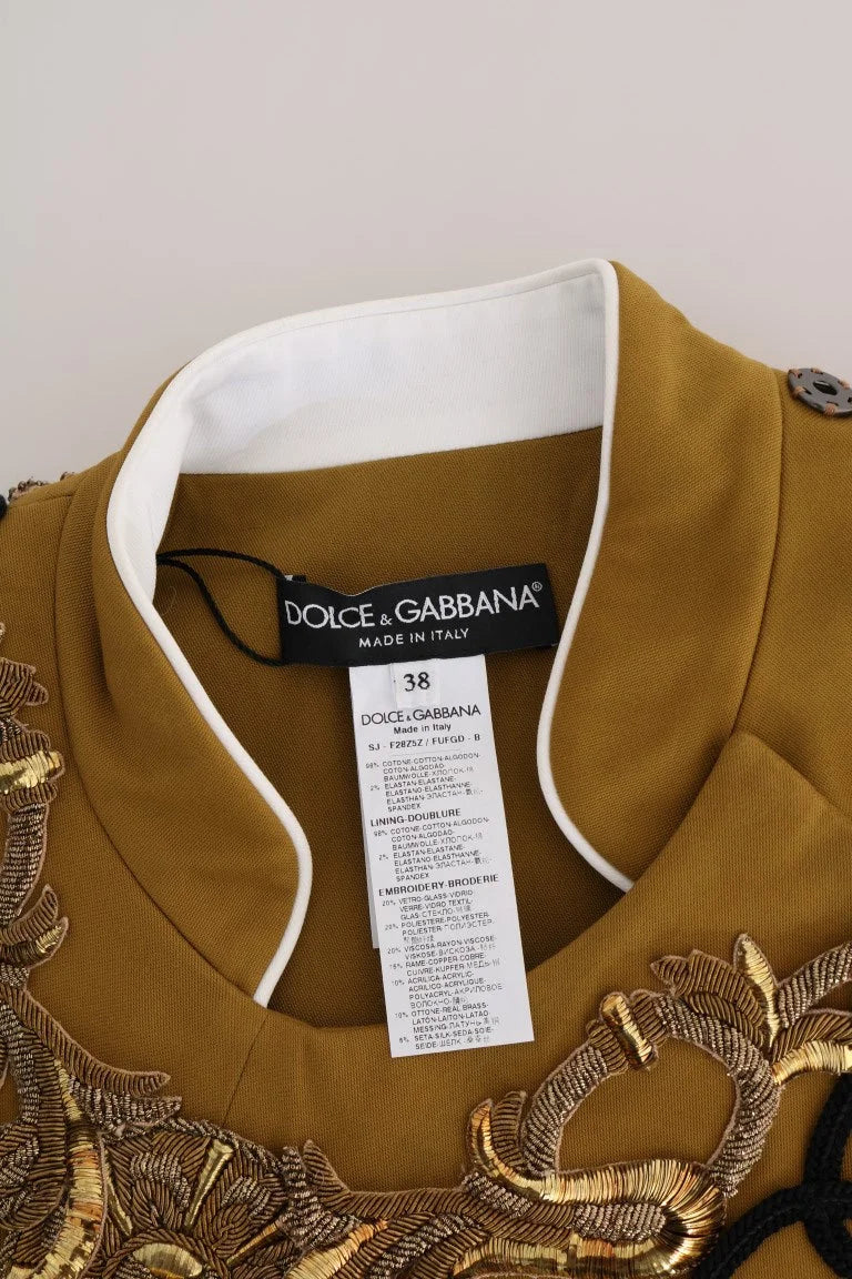 Dolce & Gabbana Yellow Crystal Cross Vest Jacket - IT40|S - Vests