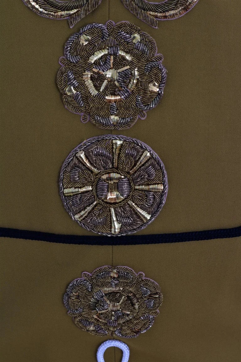 Dolce & Gabbana Yellow Crystal Cross Vest Jacket - IT40|S - Vests