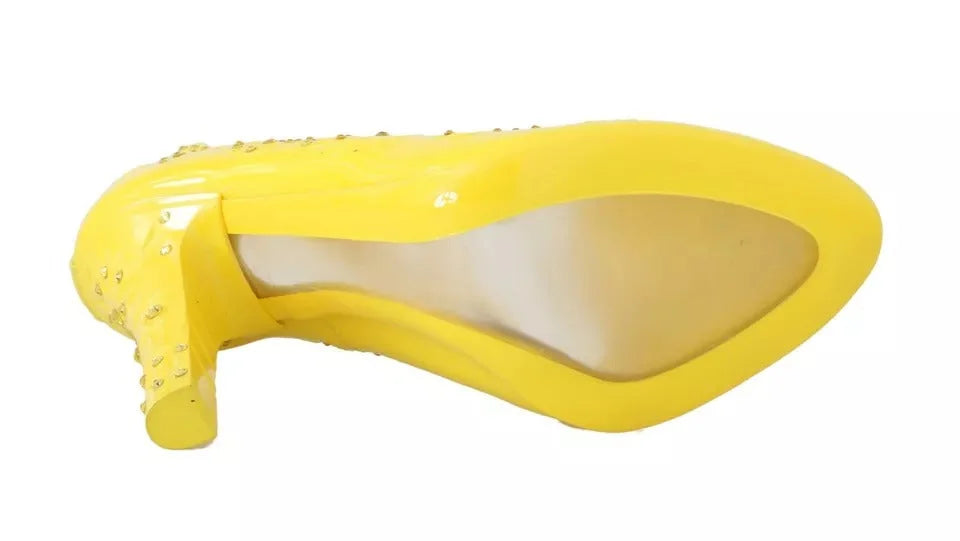 Dolce & Gabbana Yellow Crystal Heels CINDERELLA Shoes - EU37.5/US7
