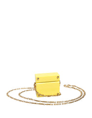 Dolce & Gabbana Yellow DG Logo Plaque Cover Gold Chain Airpods Case - Earbud & In-Ear Headphone Carrying Cases