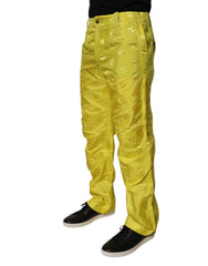 Dolce & Gabbana Yellow DG Monogram Polyester Straight Pants - IT48 | M - Trousers