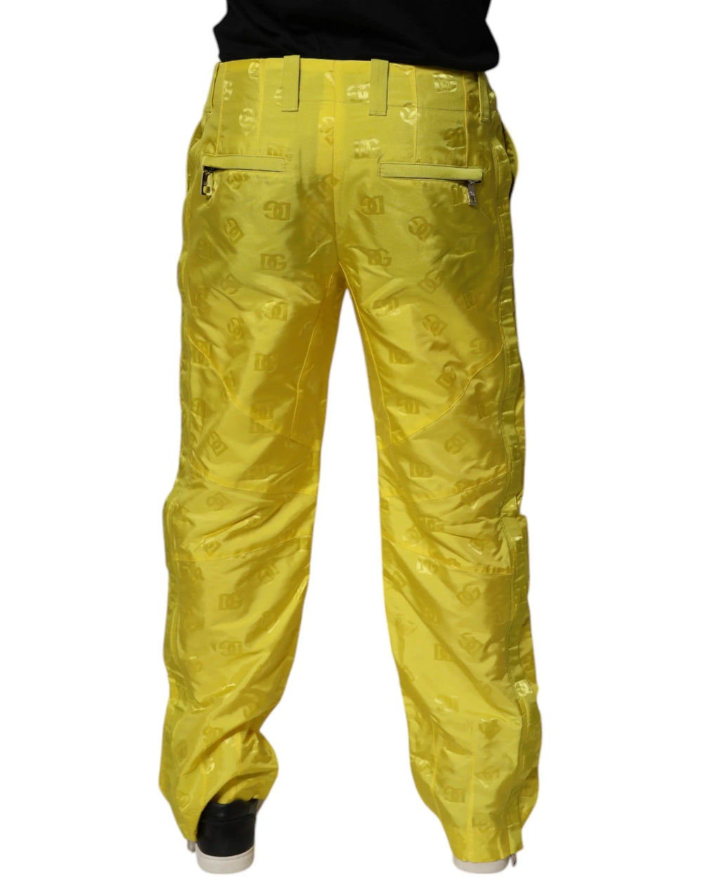 Dolce & Gabbana Yellow DG Monogram Polyester Straight Pants - IT48 | M - Trousers
