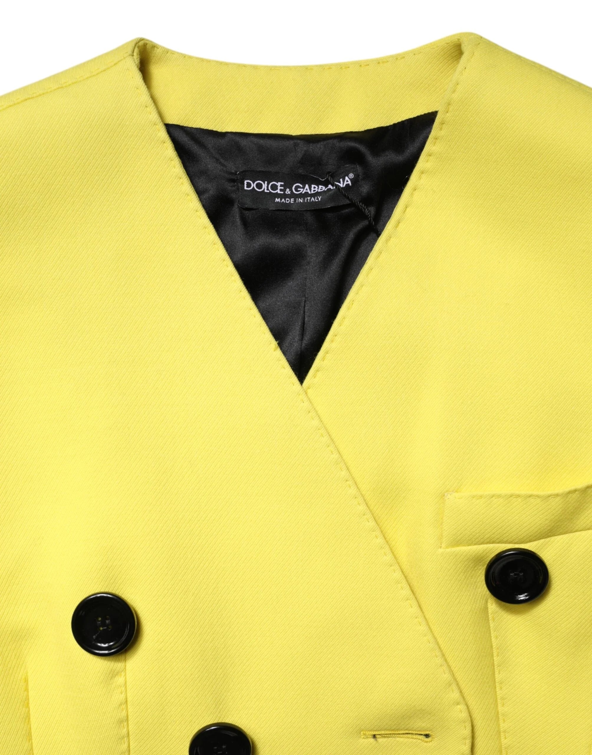 Dolce & Gabbana Yellow Double Breasted Trench Coat Jacket - Trench Coats