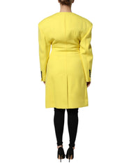 Dolce & Gabbana Yellow Double Breasted Trench Coat Jacket - Trench Coats