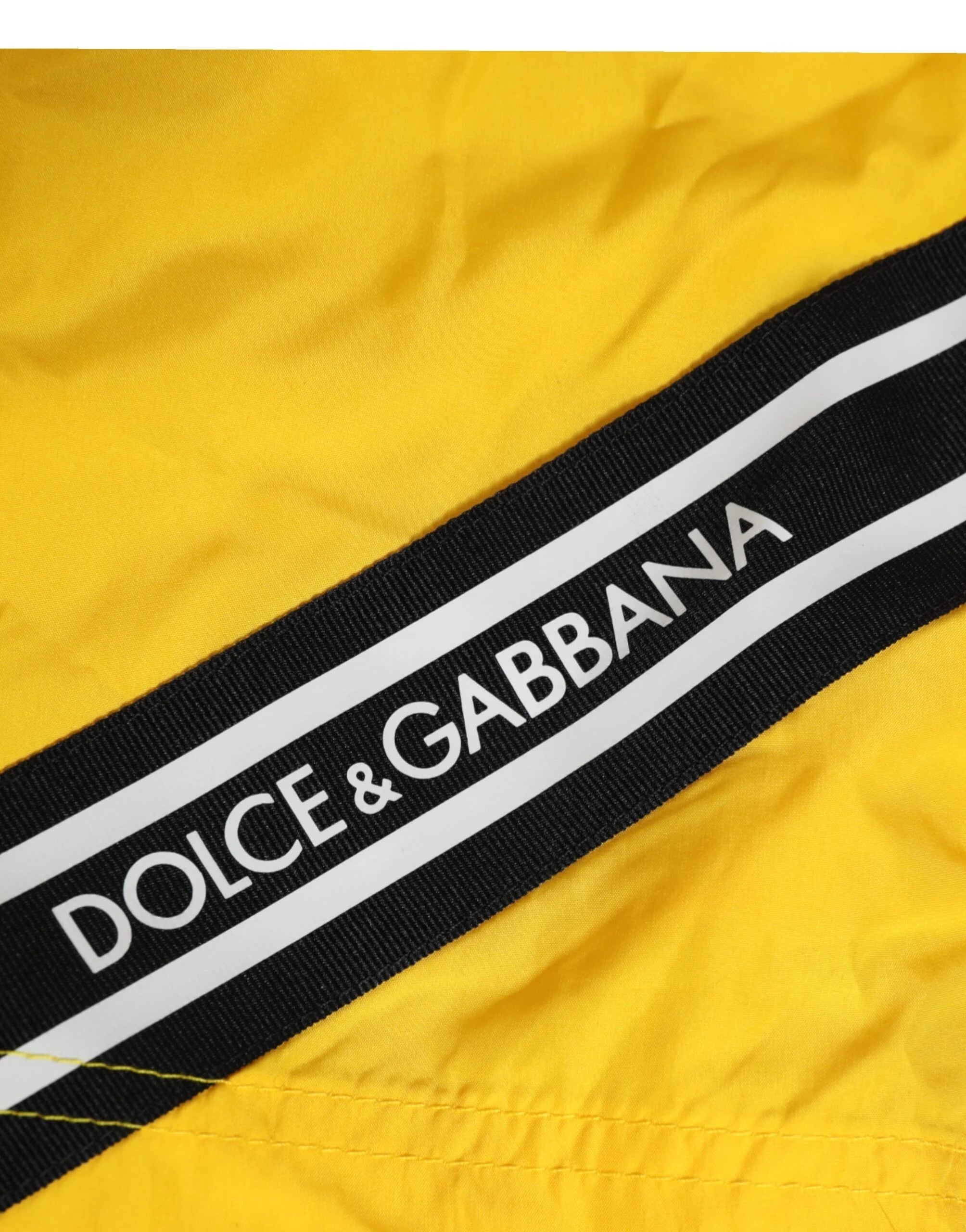 Dolce & Gabbana Yellow Drawstring Beachwear Men Shorts Swimwear - IT4 | S