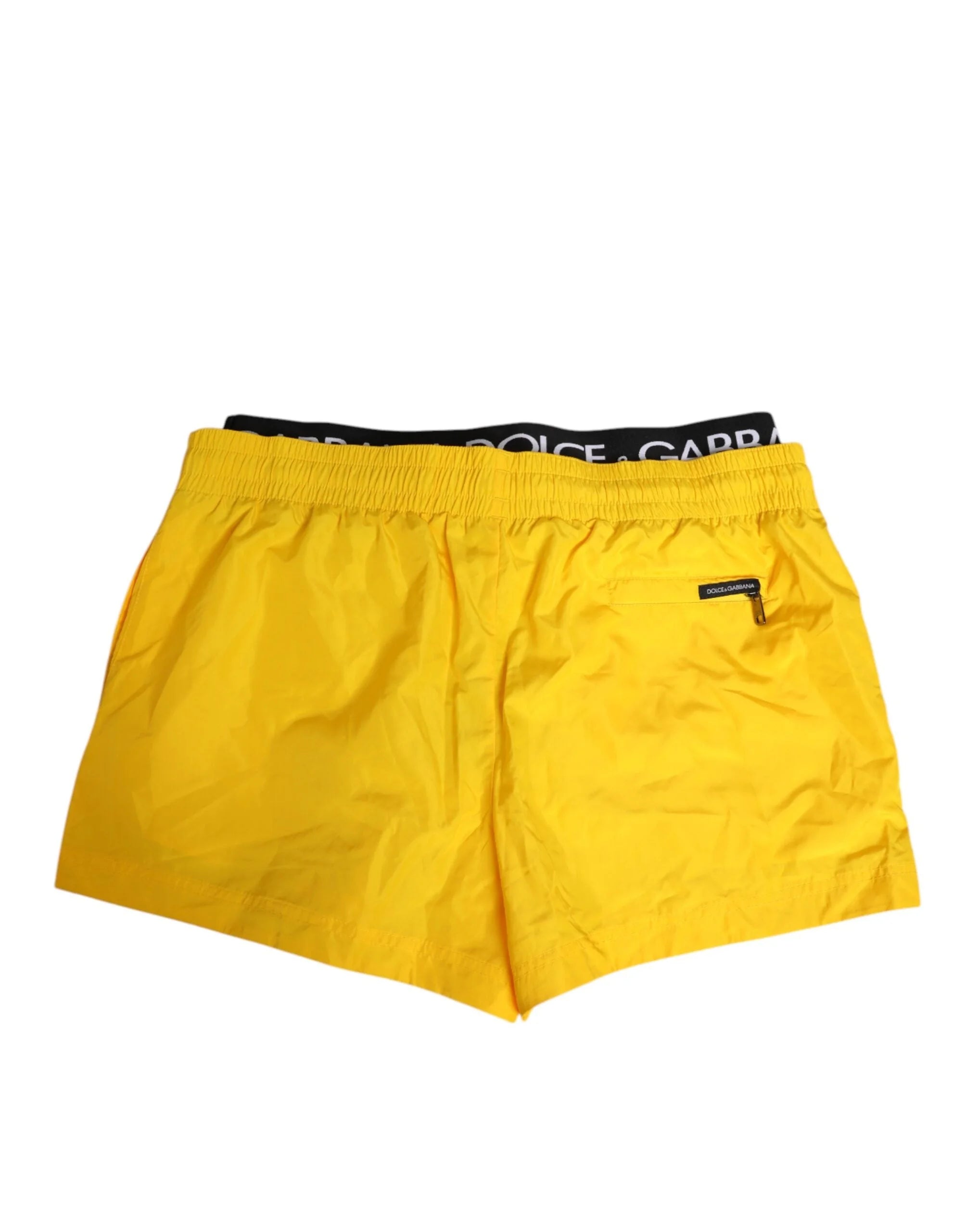Dolce & Gabbana Yellow Drawstring Beachwear Men Shorts Swimwear - IT4 | S