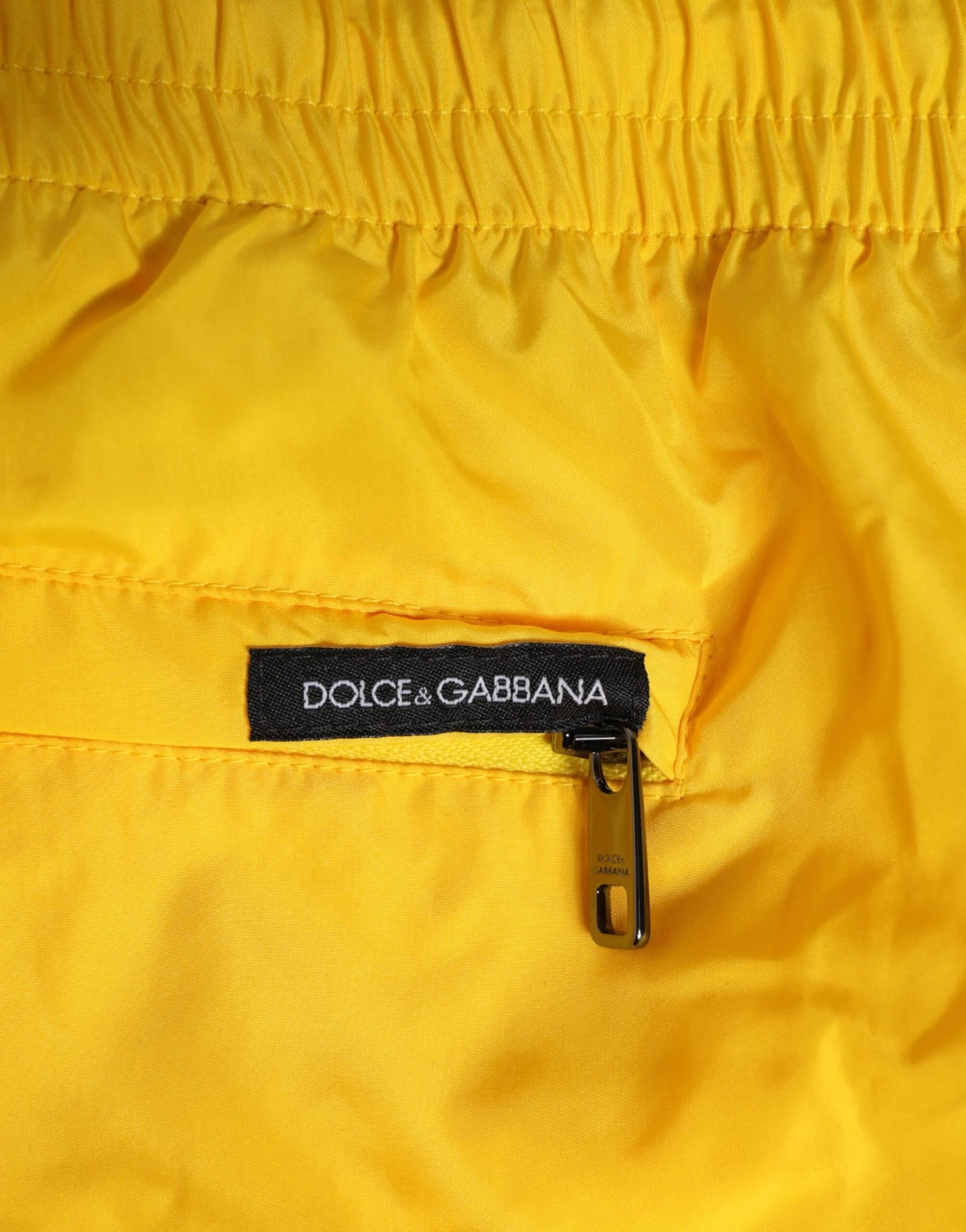 Dolce & Gabbana Yellow Drawstring Beachwear Men Shorts Swimwear - IT4 | S