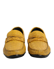 Dolce & Gabbana Yellow Exotic Leather Loafers Slip On Shoes - EU41/US8 - Flats