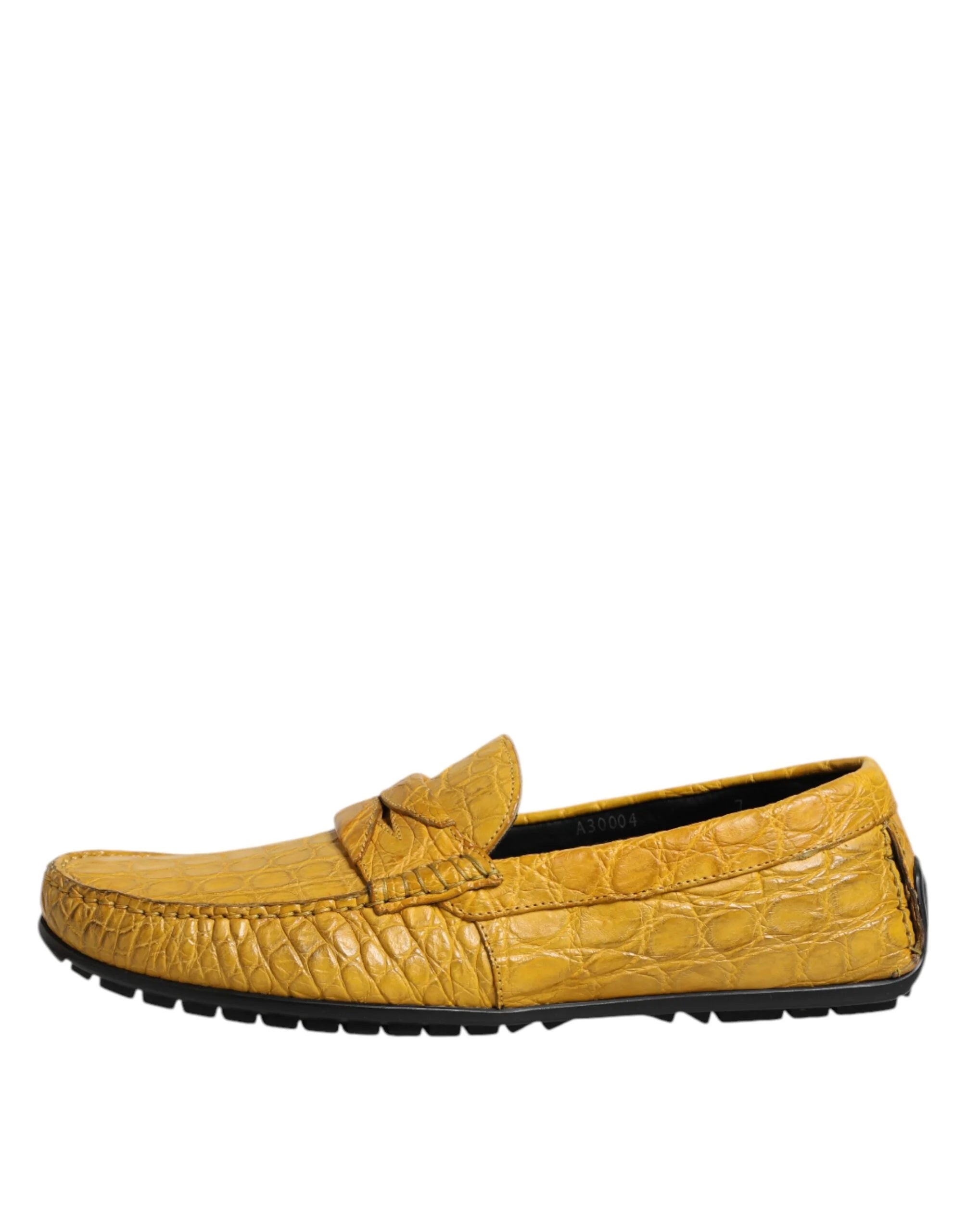 Dolce & Gabbana Yellow Exotic Leather Loafers Slip On Shoes - EU41/US8