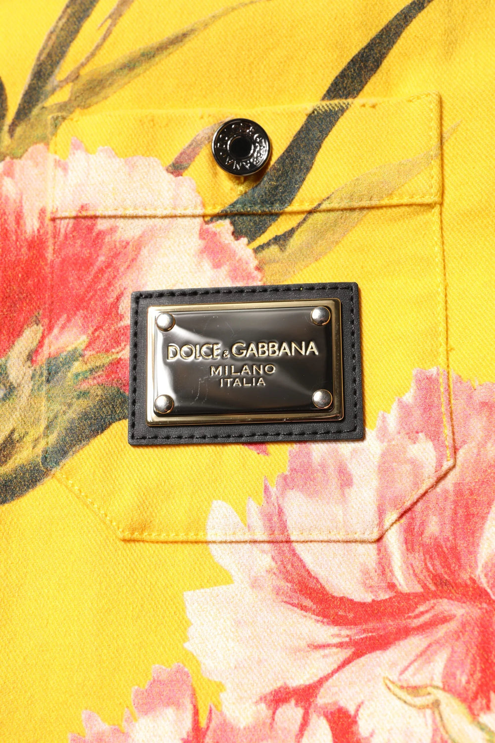 Dolce & Gabbana Yellow Floral Men Button Down Casual Shirt - IT40 | M - Shirts