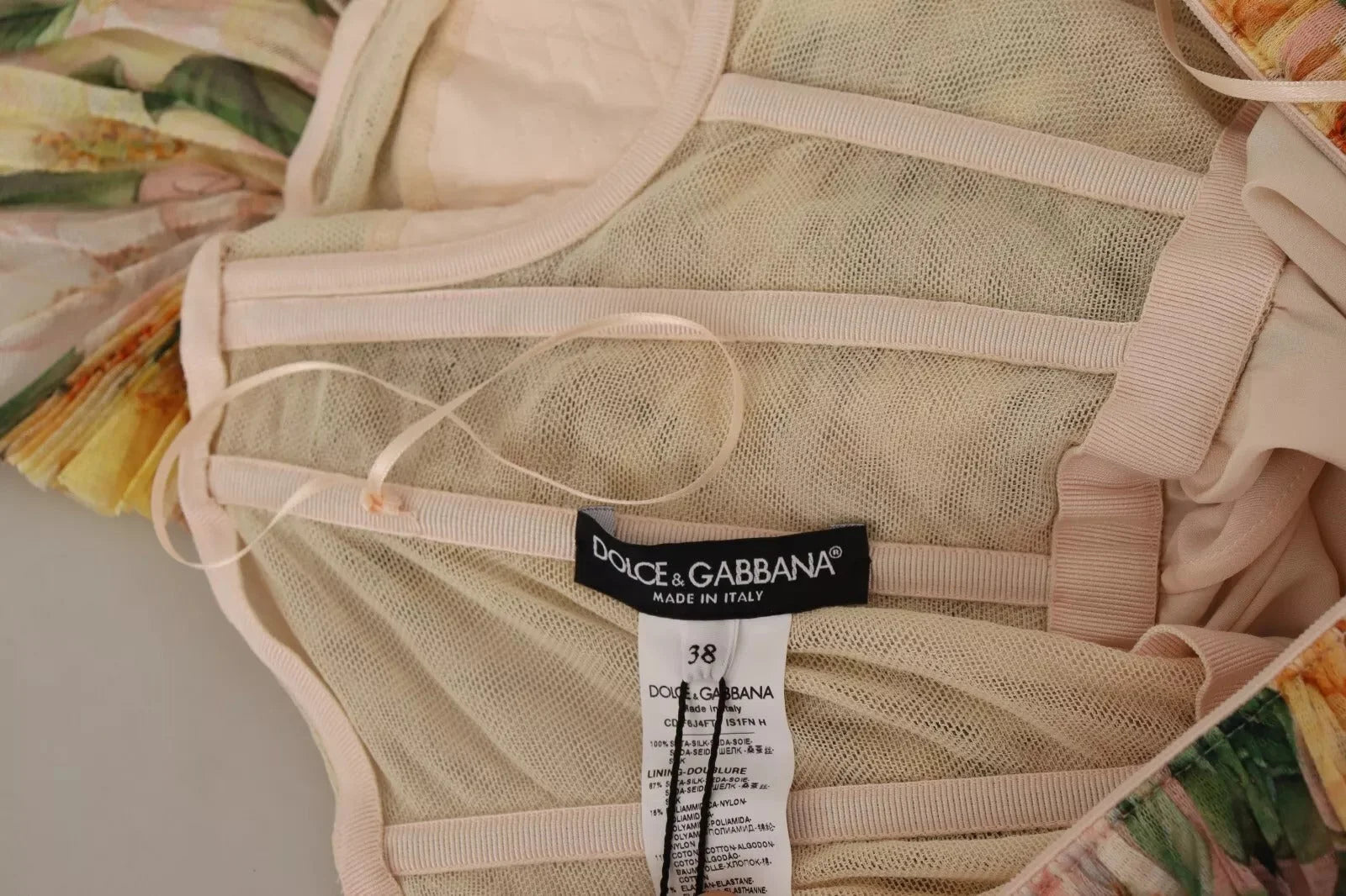 Dolce & Gabbana Yellow Floral Print Pleated Maxi Dress - IT38 | XS - Dresses