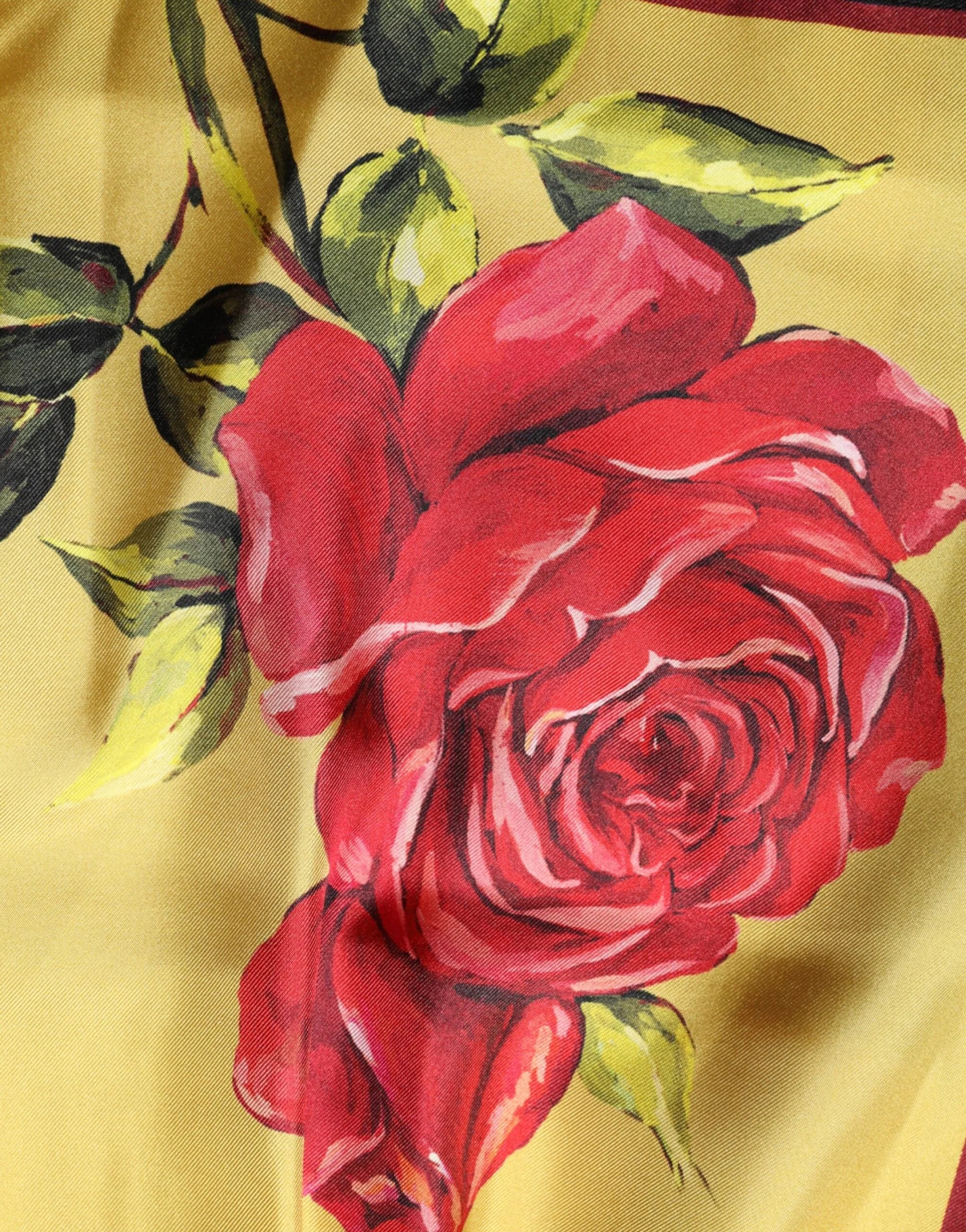 Dolce & Gabbana Yellow Floral Print Silk Men Bermuda Shorts - Bermudas