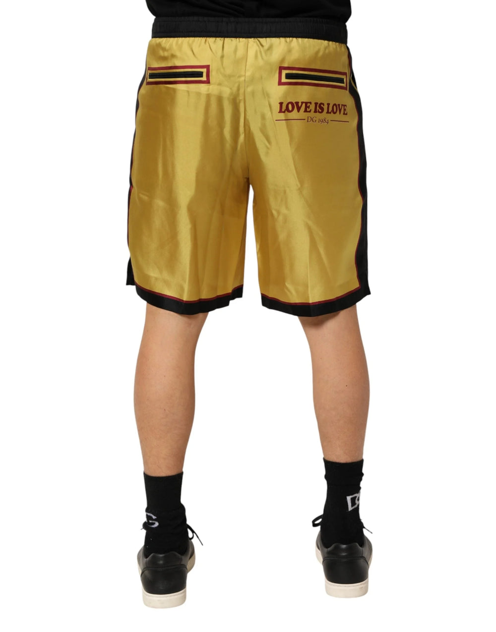 Dolce & Gabbana Yellow Floral Print Silk Men Bermuda Shorts - Bermudas