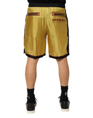 Dolce & Gabbana Yellow Floral Print Silk Men Bermuda Shorts - Bermudas