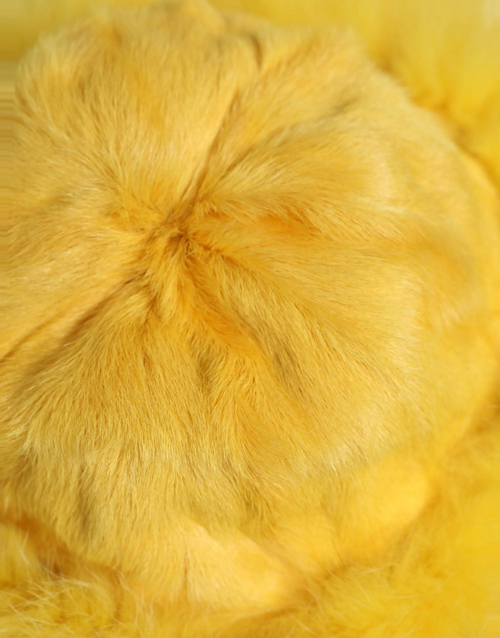 Dolce & Gabbana Yellow Fox Fur Womens Bucket Capello Hat - 56 cm|XS