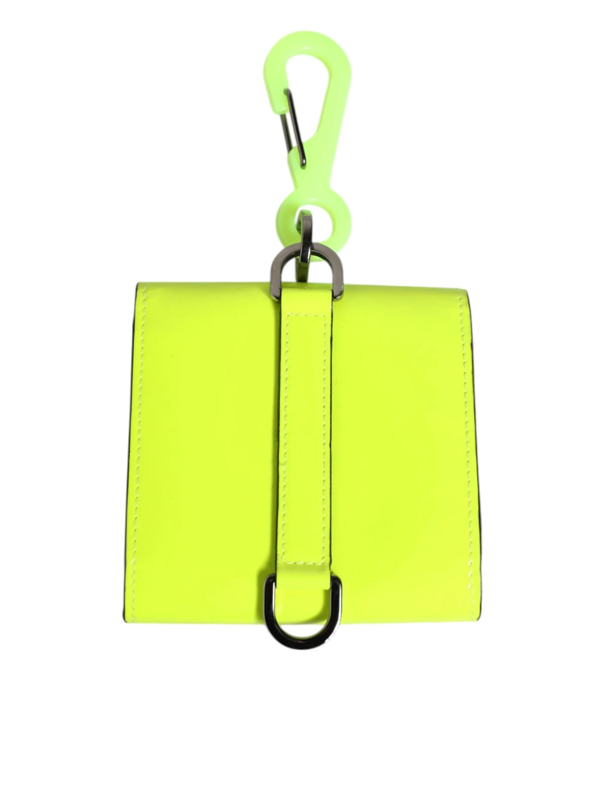 Dolce & Gabbana Yellow Green Bifold DG Logo Neck Strap Cardholder Wallet - Card Cases