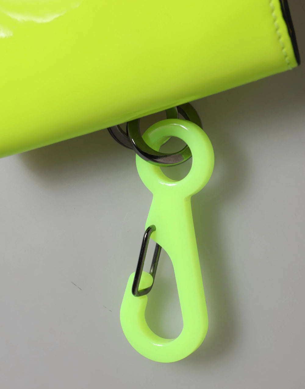 Dolce & Gabbana Yellow Green Bifold DG Logo Neck Strap Cardholder Wallet - Card Cases