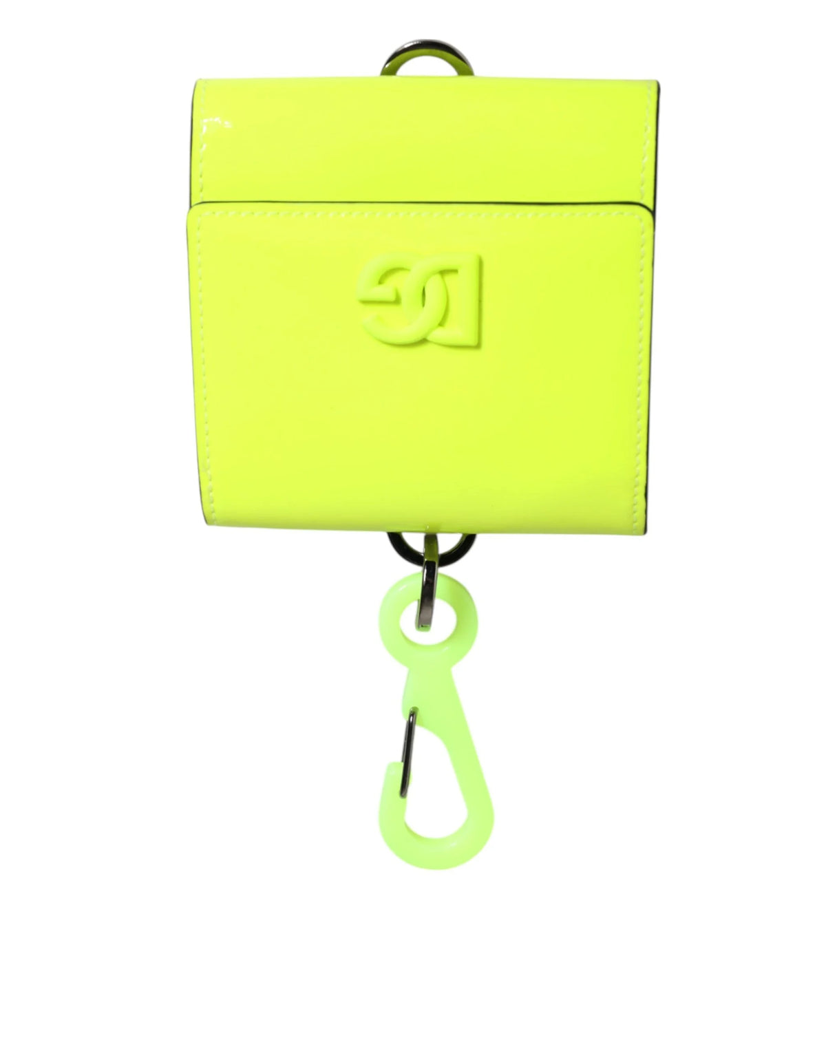 Dolce & Gabbana Yellow Green Bifold DG Logo Neck Strap Cardholder Wallet - Card Cases