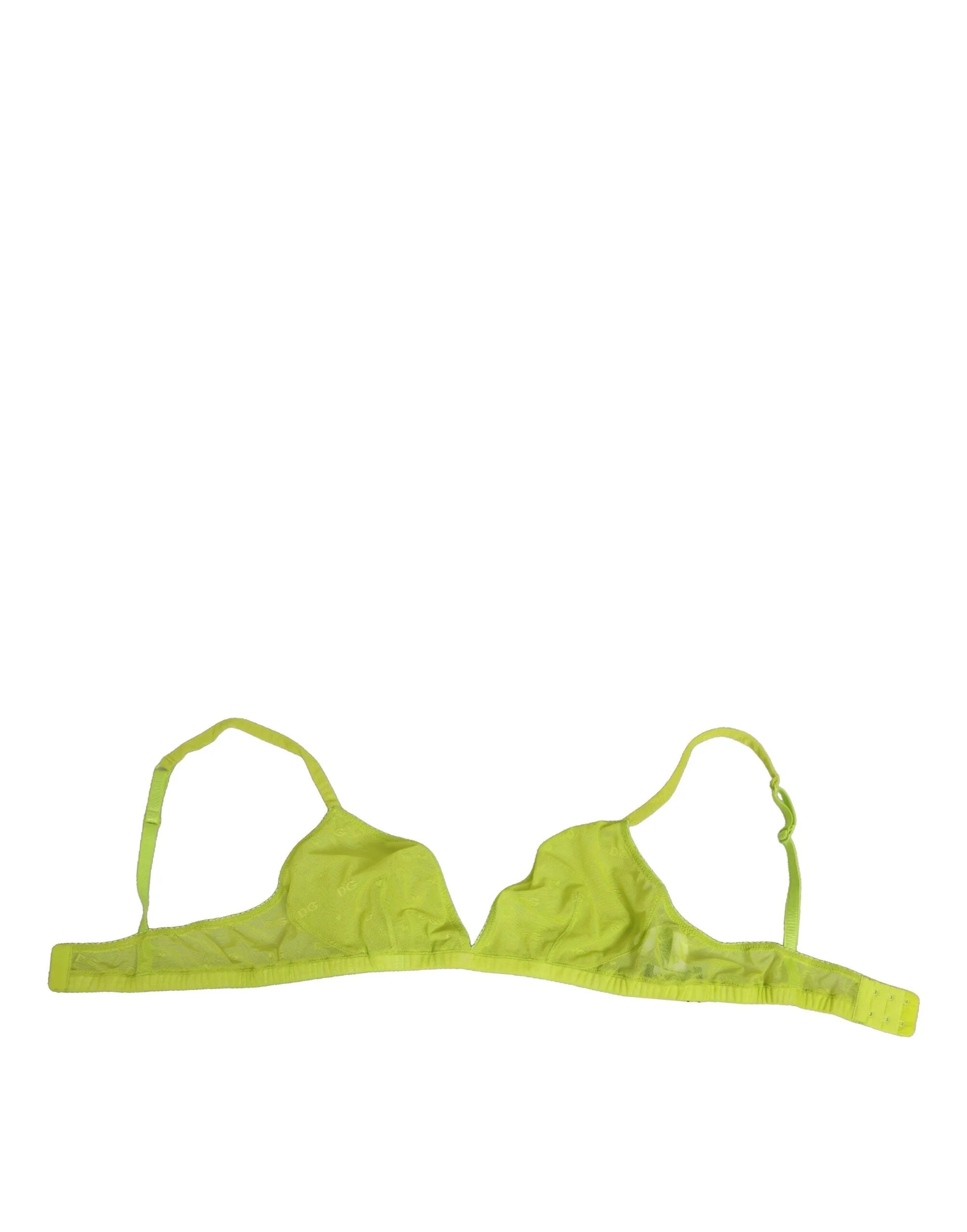 Dolce & Gabbana Yellow Green Nylon Soft Cup Brassiere Underwear - IT3 | M - Bras