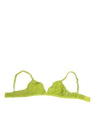Dolce & Gabbana Yellow Green Nylon Soft Cup Brassiere Underwear - IT3 | M - Bras