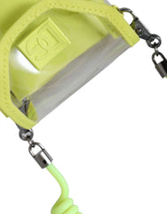 Dolce & Gabbana Yellow Green Plastic DG Logo Neck Strap Cardholder Wallet - Neck Pouches