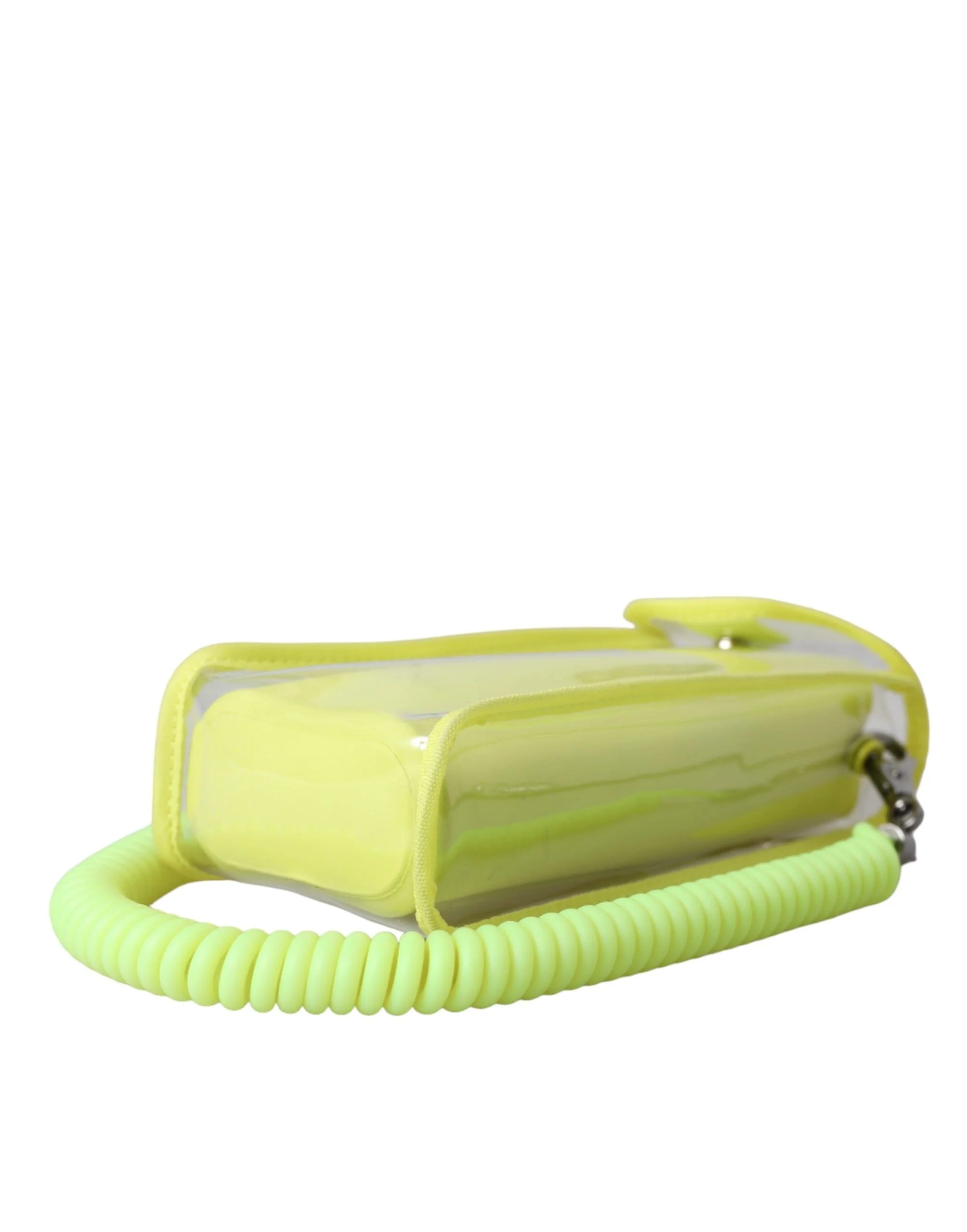 Dolce & Gabbana Yellow Green Plastic DG Logo Neck Strap Cardholder Wallet - Neck Pouches