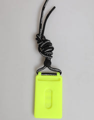 Dolce & Gabbana Yellow Green Rubber DG Embossed Adjustable Badge Holder - Keychains