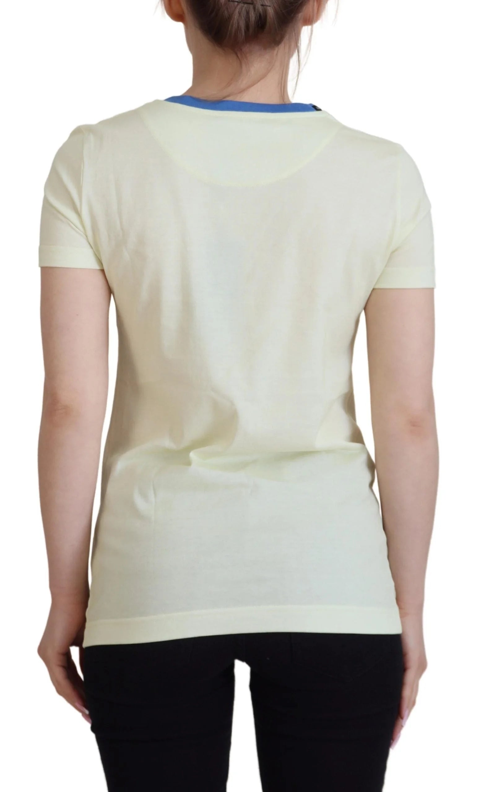 Dolce & Gabbana Yellow Havanity Round Neck Tee Cotton T-shirt - IT40|S - T-Shirts