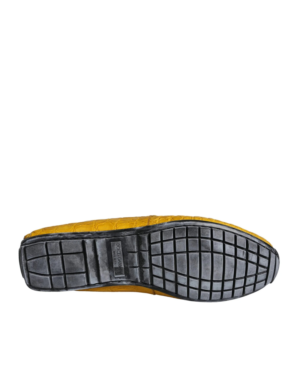 Dolce & Gabbana Yellow Leather Slip Mocassin Loafers Shoes - Flats