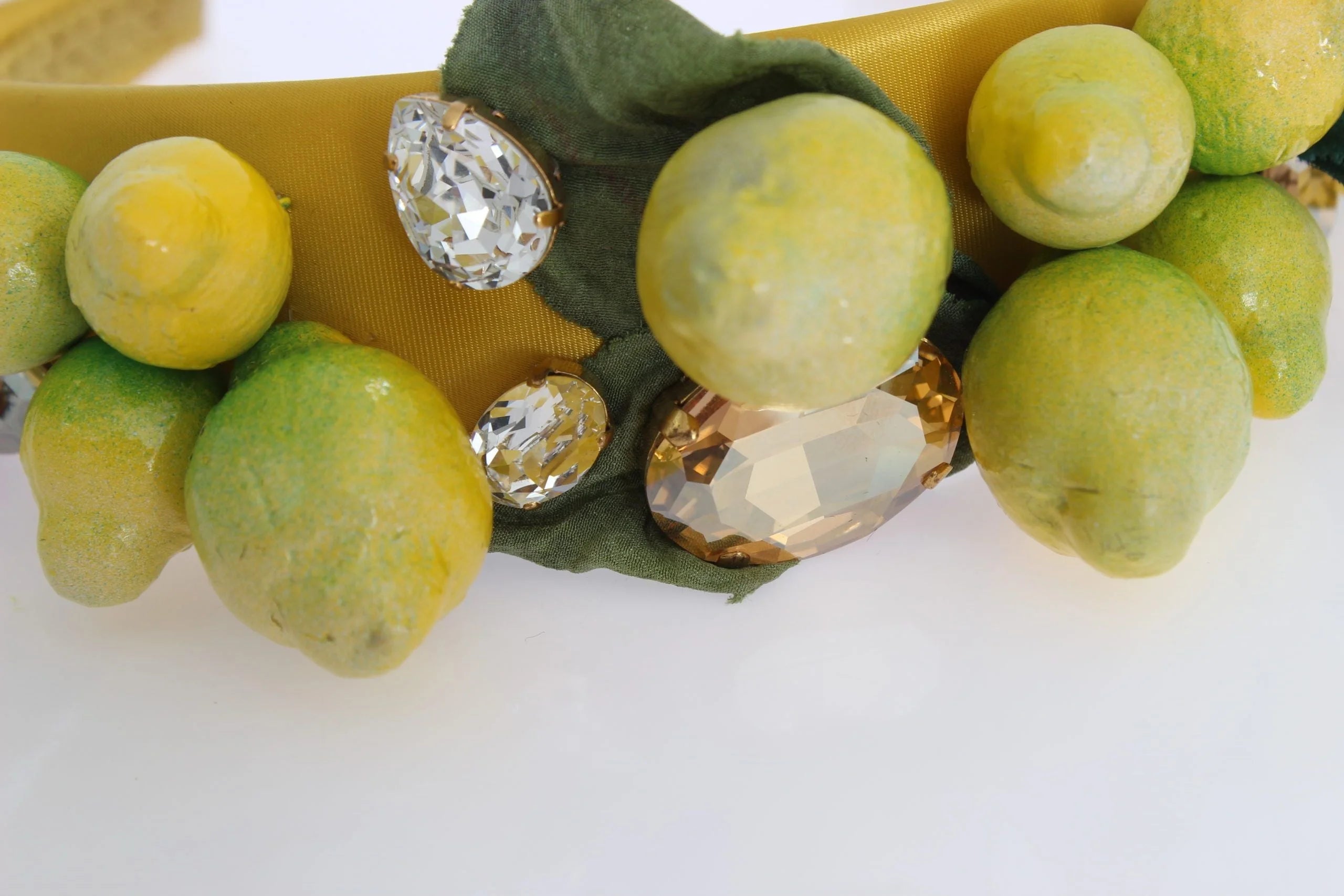 Dolce & Gabbana Yellow Lemons Sicily Crystal Diadem Tiara Headband - Headbands