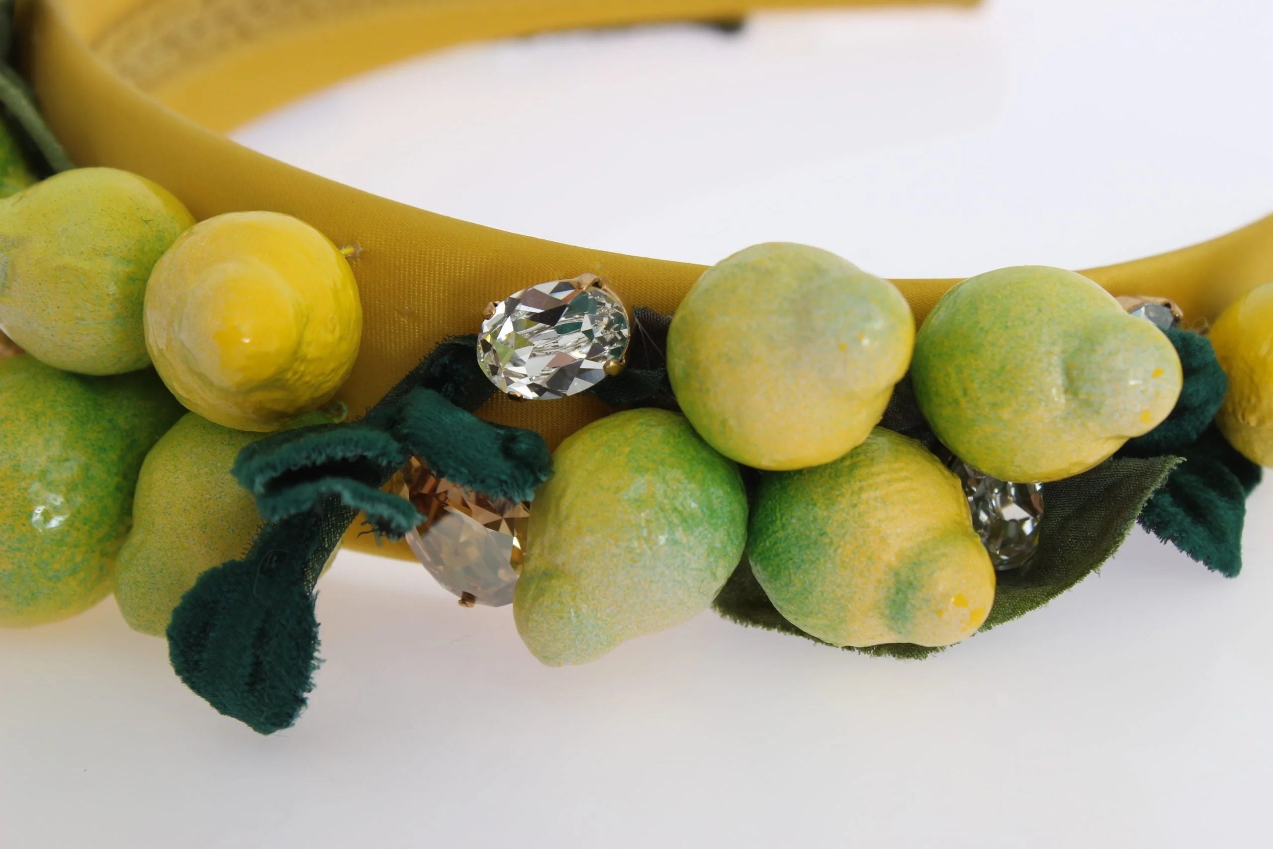 Dolce & Gabbana Yellow Lemons Sicily Crystal Diadem Tiara Headband - Headbands