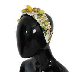 Dolce & Gabbana Yellow Lemons Sicily Crystal Diadem Tiara Headband - Headbands